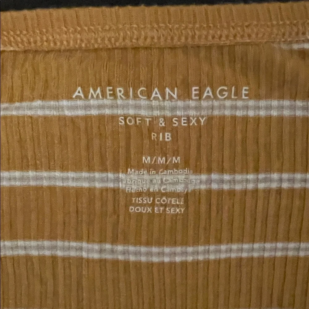 American Eagle Yellow and White Striped Tube Top - Picture 3 of 3